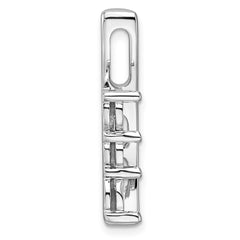 14k White Gold Holds 3-5.0mm Three-Stone Curved Bar Chain Slide Mounting