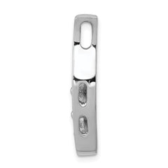 14k White Gold Complete 1.5 carat Three-Stone AAA Diamond Curved Bar Chain Slide