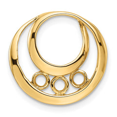 14k Rose Gold 3.2mm Three Stone Circles Chain Slide Mounting