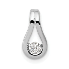 14k White Gold Complete 2.8mm AAA Diamond Teardrop-Shape Slide Fits up to 2mm Regular/6mm Fancy or Reversible Omega