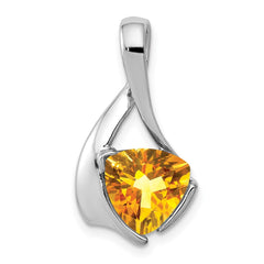14k White Gold 8mm Citrine Pendant
