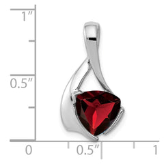 14k White Gold 8mm Garnet Pendant