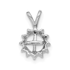 14k White Gold 4.5mm Round Freshwater Cultured Pearl A Diamond Pendant