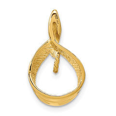 14k 7mm White Round Freshwater Cultured Pearl AAA Diamond Pendant