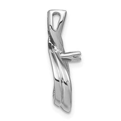 14k White Gold 7mm White Round Freshwater Cultured Pearl A Diamond Pendant