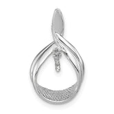 14k White Gold 7mm White Round Freshwater Cultured Pearl A Diamond Pendant
