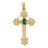 14k 5x3mm Oval Mount St. Helens cross pendant