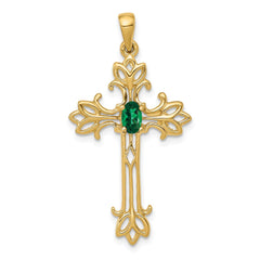 14k 5x3mm Oval Mount St. Helens cross pendant