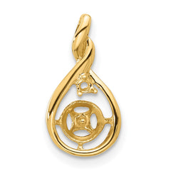 14k Holds 7mm Pearl & 2mm Diamond Pendant Mounting