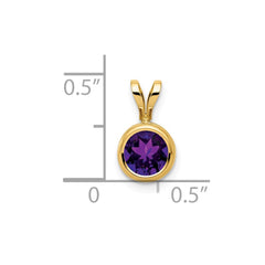 14k 6mm Amethyst bezel pendant - 2