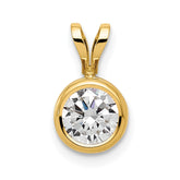 14k 6mm Cubic Zirconia bezel pendant