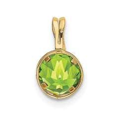 14k 6mm Peridot bezel pendant
