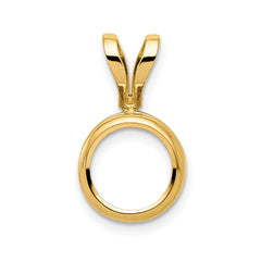 14k 6mm Round Bezel Pendant Mounting - 2
