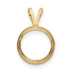 14k 8mm Round Bezel Pendant Mounting