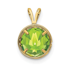 14k 8mm Peridot bezel pendant