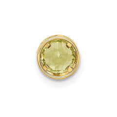 14k 5mm Peridot bezel pendant
