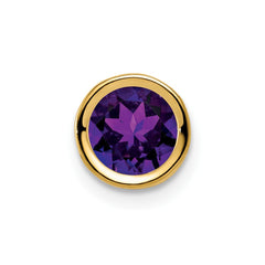 14k 6mm Amethyst bezel pendant