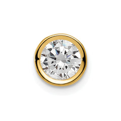 14k 6mm Cubic Zirconia Bezel Pendant