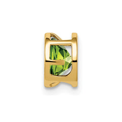 14k 6mm Peridot bezel pendant - 2