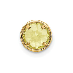 14k 6mm Peridot bezel pendant - 2