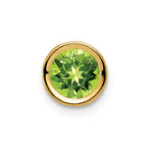 14k 6mm Peridot bezel pendant - 2
