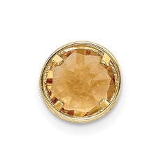 14k 7mm Citrine bezel pendant