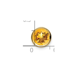 14k 7mm Citrine bezel pendant