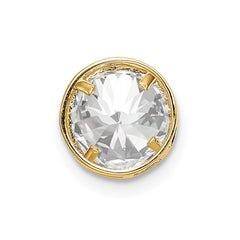 14k 7mm Cubic Zirconia Bezel Pendant