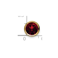 14k 7mm Garnet bezel pendant