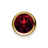 14k 7mm Garnet bezel pendant