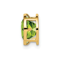 14k 7mm Peridot bezel pendant
