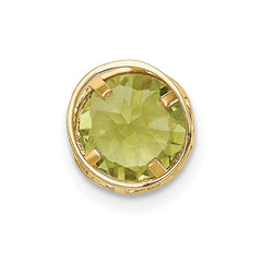 14k 7mm Peridot bezel pendant
