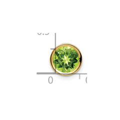 14k 7mm Peridot bezel pendant