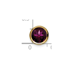 14k 7mm Rhodolite Garnet bezel pendant