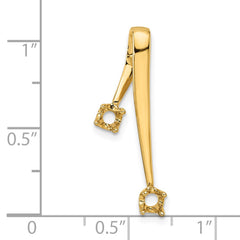 14k Holds 2-3.0mm Two-stone Chain Slide Mounting