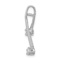 14k White Gold Complete 2-3.0mm Two-stone AAA Diamond Chain Slide