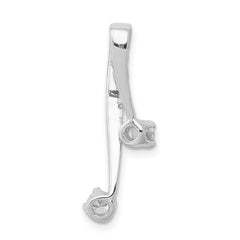 14k White Gold Complete 2-3.0mm Two-stone AAA Diamond Chain Slide