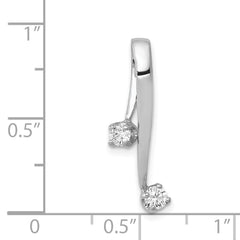 14k White Gold Complete 2-3.0mm Two-stone AAA Diamond Chain Slide