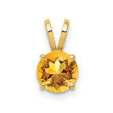 14k 6mm Citrine pendant