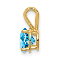 14k 7mm Blue Topaz pendant