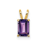 14k Yellow Gold Amethyst Pendant