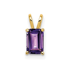 14k Yellow Gold Amethyst Pendant