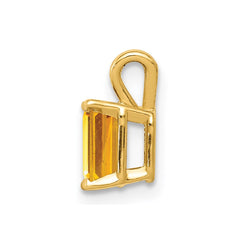 14k 6x4mm Emerald Cut Citrine pendant
