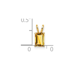 14k 6x4mm Emerald Cut Citrine pendant