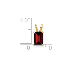 14k 6x4mm Emerald Cut Garnet pendant