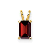 14k 6x4mm Emerald Cut Garnet pendant