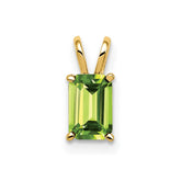 14k 6x4mm Emerald Cut Peridot pendant