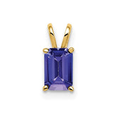 14k 6x4mm Emerald-cut Tanzanite Pendant