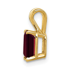 14k 7x5mm Emerald Cut Garnet pendant
