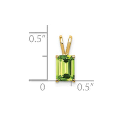 14k 7x5mm Emerald Cut Peridot pendant